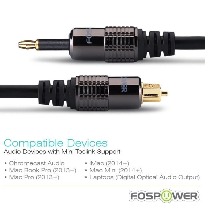 Câbles pout TV et autres FosPower Câble Optique Audio Numérique