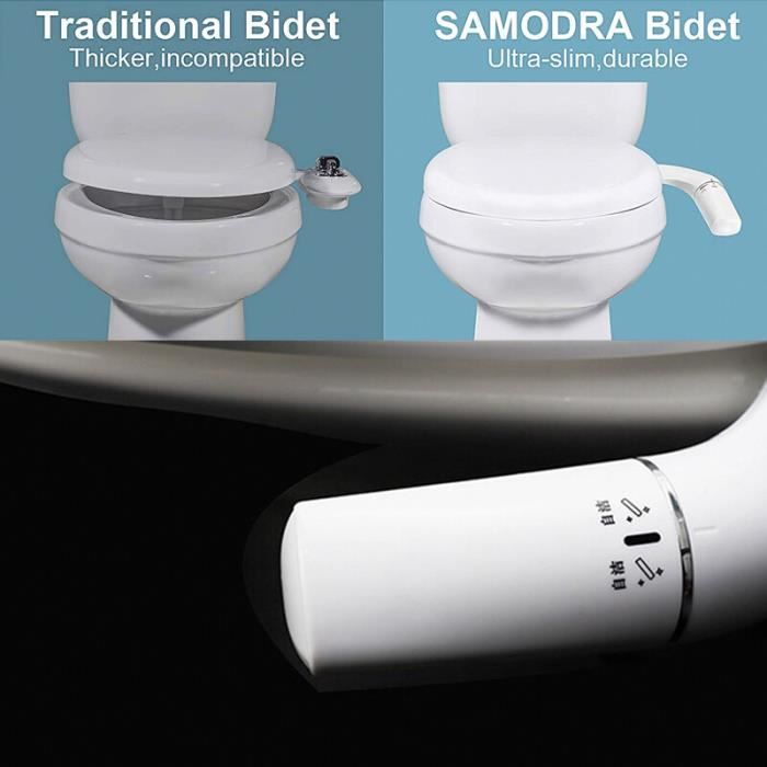 Samodra Bidet,Pulvérisateur de bidet non électrique ultra-mince pour  toilette avec, accessoire de toilette bidet à double buses : :  Bricolage