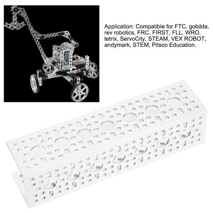 Tbest poutre en forme de U de robot humanoïde Support de servo de bras de  robot à 7 trous 4,8 x 4,8 cm pour poutre en U pour