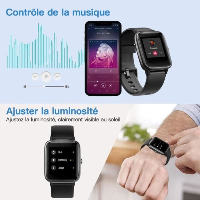 Montre Connectée LIGE – écran AMOLED 1,95", Batterie 360 MAh, IP68, Santé/sport, Homme Femme