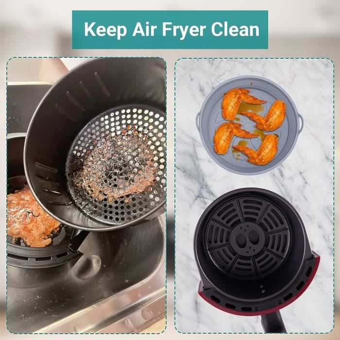 Alyvisun Moule Silicone Accessoire Air Fryer, Moule pour Friteuse