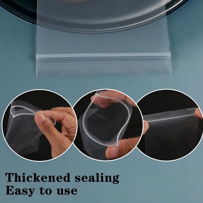 Lot De 500 Sachets Transparents Zip 80x120 Mm - Qualité Extra 60 µ