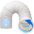 Tuyau Climatiseur Mobile,Rallonge Tuyau Gaine Évacuation Climatiseur Mobile Flexible d'évent de 150mm Pouces de Diamètre Longueur 2M