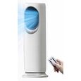 Climatiseurd'air avec humidificateur et puissant ventilateur de refroidissement, minuterie12h, réservoir d'eau de 3L, Blanc