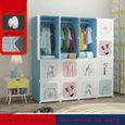 Armoire Enfant Bleu 16 Portes 3 Treillis Suspendu Dessin Anime Animal Placard De Rangement En Resine Montage Simple Armoire Combinee Achat Vente Armoire De Chambre Armoire Enfant Bleu 16 Portes Cdiscount