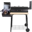 BBQ Collection - Fumoir Barbecue 2-in-1 - Grill - Smoker - Noir - 2 Roues-0
