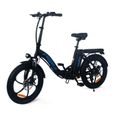 BK6 vélo électrique pliable Onesport® ,20'' - 350W ,  Shimano 7 vitesses-25KM/H,batterie amovible 48V/10Ah-Noir-0