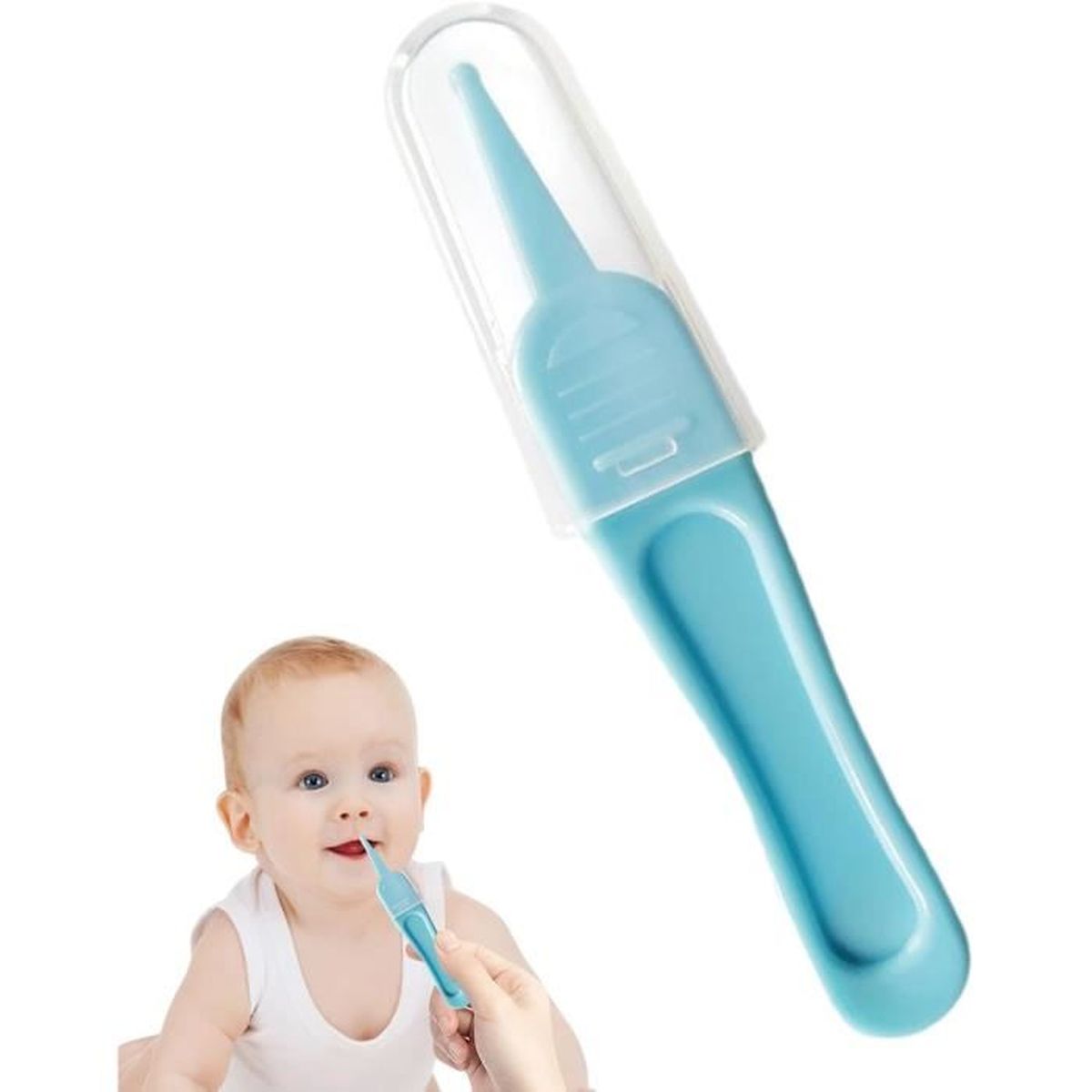 Pince Nettoyage Nez Et Oreilles Bébé - 2 En 1 Avec Embout Caoutchouc Doux - Sécuritaire