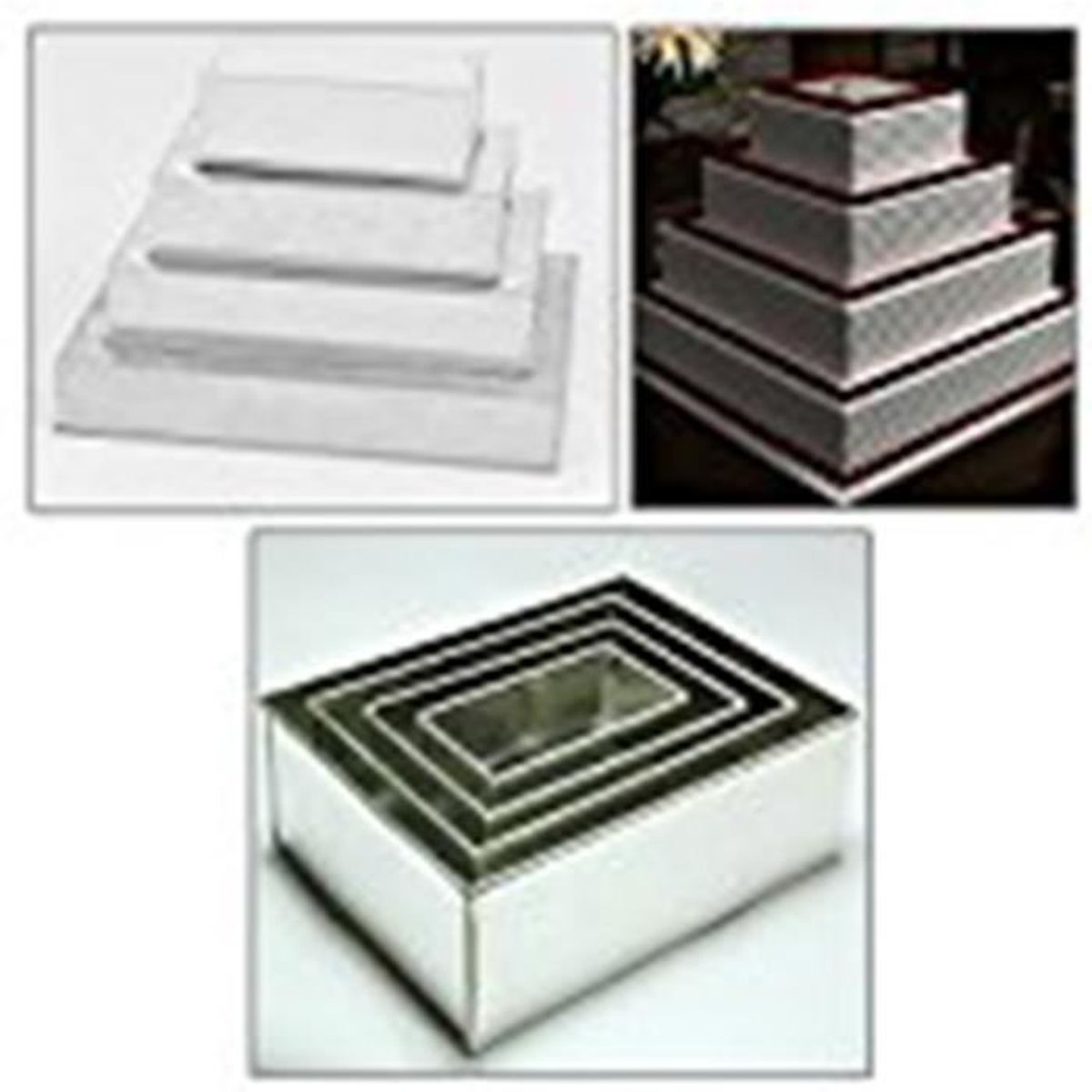 Eurotins 4 Etage Rectangle Multilayer Mariage Gateau Boites De