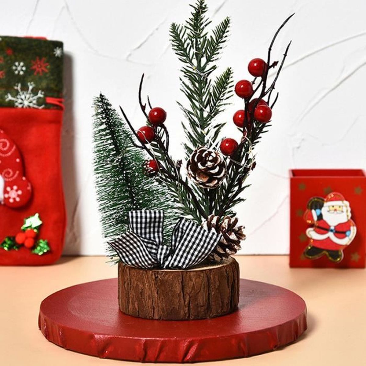 Lot de 18 mini en bois Acorn PIXIE ELFE Suspendu Décorations pour arbres de Noël