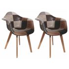 ALTOBUY MELO - Lot de 2 Fauteuils Scandinaves Aspect Vieux Cuir