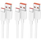 E.F.CONNECTION 3x Câble Charge Rapide 6A USB-C pour Xiaomi Redmi Note 11-11S Note 11 Pro-Note 11 Pro+ - 1M Blanc