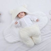 Universelle Sac de Couchage Bébé Hiver Couverture Emmaillotage Bébé Produits pour bébés longueur 62cm 0-1 mois Beige
