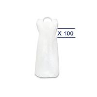 MFB Provence® - 100 tabliers polyéthylène jetables - Plastique Blanc