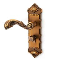 Serrure de porte de sécurité Serrage d’entrée Yellow Bronze Poignée Serrure de porte Set avec clé