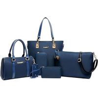 FORRICA Sac à Main Femme Élégant Cuir PU Bleu - Top Poignée + Bandoulière Longue + Pendentif Exquis - Sac Fourre-Tout Travail Shopping