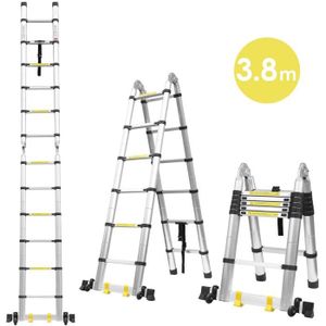Einfeben - Echelle Télescopique jusqu'à 150 kg Escabeau stable en aluminium  3,2 m - Escalier escamotable - Rue du Commerce