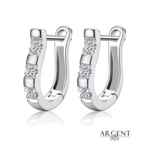 Attirante Clair Pierre Argent Sterling 925 Boucles D/'oreilles Clou