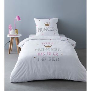 1001KDO Parure Housse De Couette Little Princess Pour Lit Enfant - 140x200 Cm Microfibre