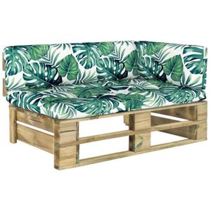 Salon bas de jardin Cdiscount's choix| Canapé d'angle palette de jardin Vert Bois de pin imprégné |Matériaux haute qualité®LWHMKC®