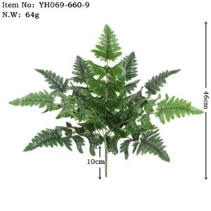 FLEUR ARTIFICIELLE H069-660-9 - Plantes vertes artificielles en plastique, Feuille de palmier, Fausses fougères, Herbe tropicale