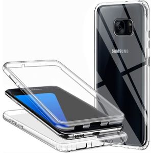 COQUE - BUMPER Coque Samsung Galaxy S7 Edge Transparent Silicone 360 Degres Protection Avant et Arrière TPU Gel Souple et PC Rigide Full BoTT