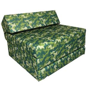 FUTON Matelas futon pliant - FORTISLINE - 70x200 cm - Camouflage vert - Mousse - 1 personne