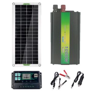 KIT PHOTOVOLTAIQUE Système de panneau solaire 220V 30W contrôleur de charge de batterie de panneau solaire Kit d'onduleur solaire Ensemble 100A