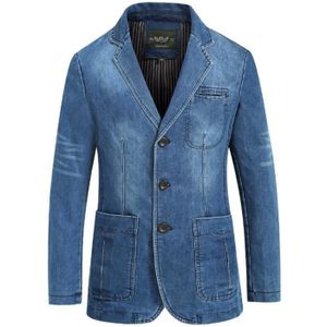 VESTE Veste en jean homme Luxe - épaississant et slim - Bleu clair - Marque Luxe