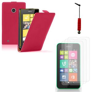 VCOER Etui Portefeuille pour Nokia Lumia 530 Etui à Rabat Rouge Coque TPU Souple Adhérente Fonction Support de Téléphone et Portefeuille avec Chaîne à Main 