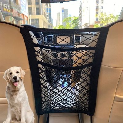 YNR Filet De Séparation Chien Voiture – Barrière Universelle 115×62 Cm Avec Crochets Métalliques, Double Couche