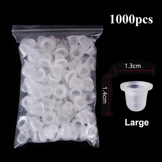 Lot De 300 Gobelets à Encre Pour Tatouage - Taille 14mm - Blancs - Neufs