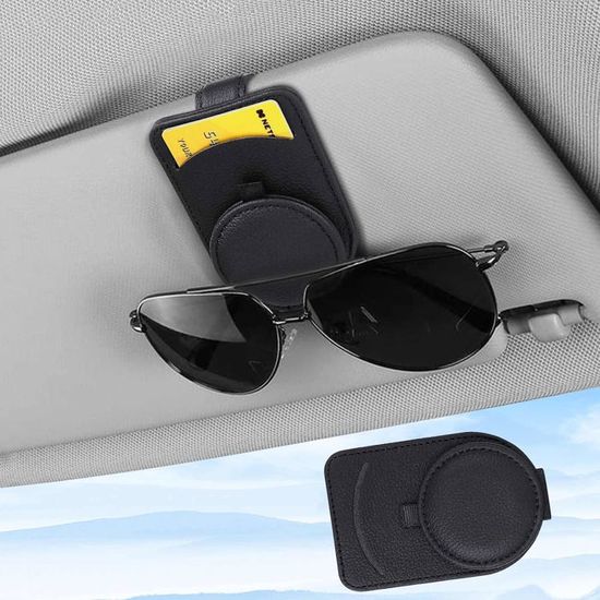 Porte-lunettes Magnétique Pour Voiture - 2 Packs Gris | Support Pratique Pour Pare-soleil