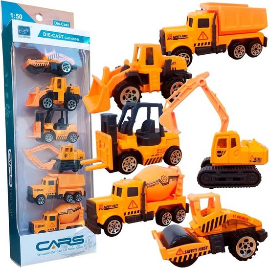 Lot De 6 Voitures En Bois Pour Enfants - Camion Pompiers, Ambulance, Taxi - Jouets Montessori Dès 1 An