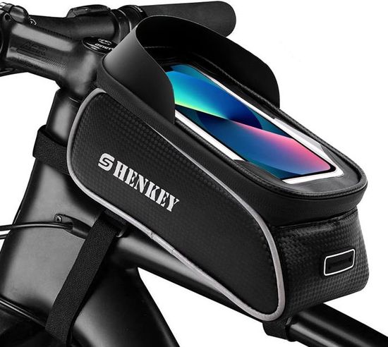 Support Téléphone Vélo LEMEGO étanche - Sacoche Guidon 7 Pouces - Rotation 360° - Noir