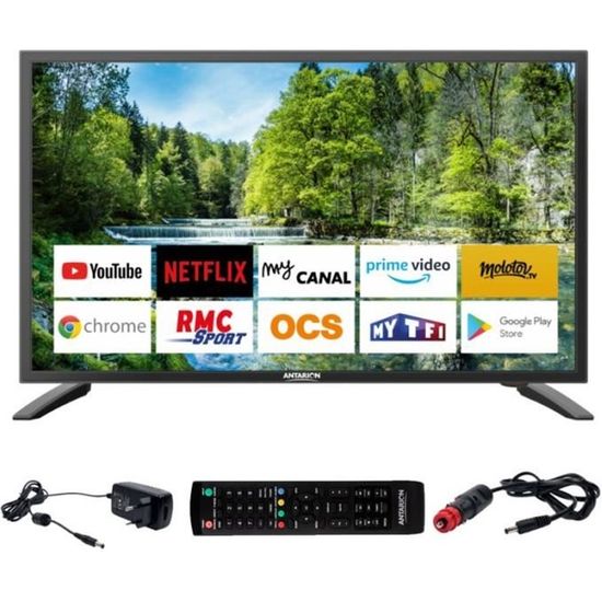 TV LED 32" ANTARION - Smart Connect Android 9.0 - ULTRA HD DVB-T2 - Camping-car