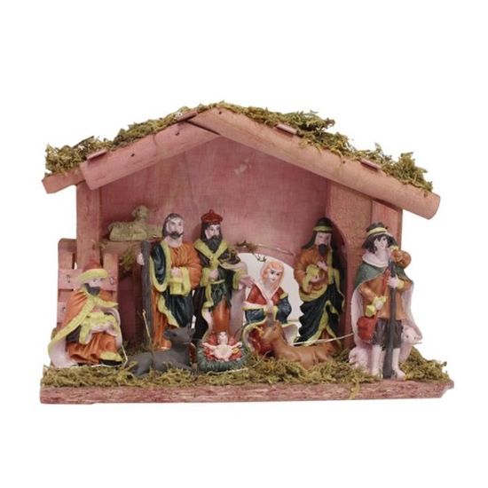 Crèche De Noël Lumineuse à Piles - Ensemble Figurines Acrylique Pour Bureau Et Rebords De Fenêtre