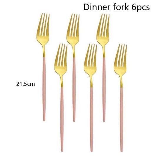 Bistrot couleur Gold Uni, Rose - Petite fourchette main image 0