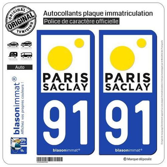 2 Autocollants Plaque Immatriculation Auto 17 La Rochelle - Agglo
