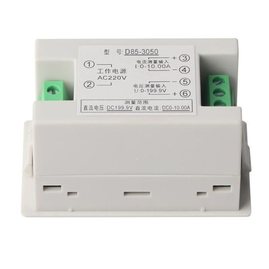 Cikonielf Voltmètre Digital energy meter, DC0-199.9V DC0-10.00A Voltage ...