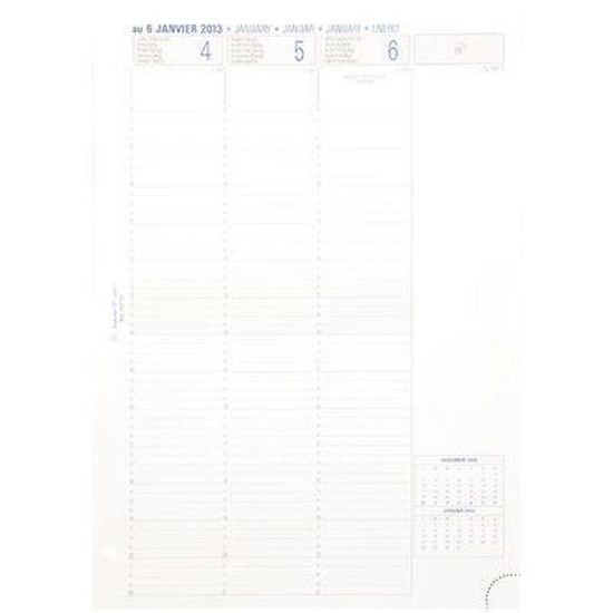 Recharge Agenda Exatime 14 - Janvier à Décembre 2026 - 2 Jours Par Page, Format 12,6x8,1 Cm - Papier Clairefontaine