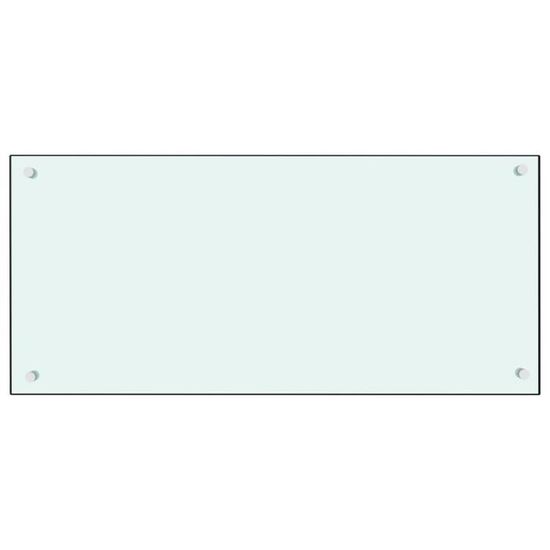 Dosseret De Cuisine En Verre Trempé Blanc - 70x60cm - Épaisseur 6mm - Résistant à La Chaleur Et Aux Taches - 4 Trous Pré-percés