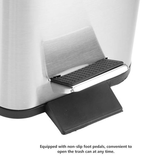 Poubelle D'étape En Acier Inoxydable 5L Poubelle Poubelle Poubelle Pour