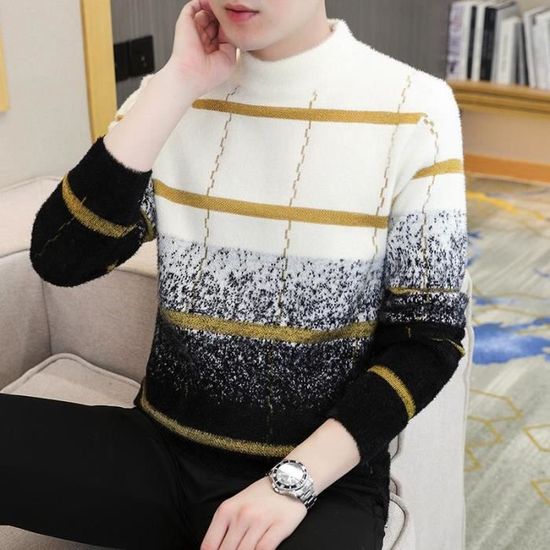 Pull Capuche Leif Nelson Homme - Tricot Polyacrylique-laine Coupe Droite Décontracté