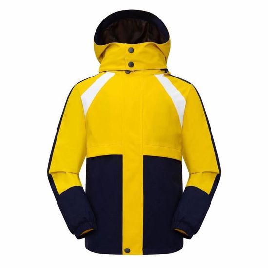 Blouson de ski Garcon Fille De 6 a 16 ans Amovible Randonnee Impermeable Coupe vent Jaune Cdiscount Sport