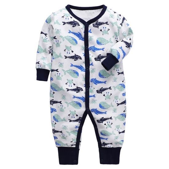 Pyjama Nouveau-né Pyjama Bébé Fille Grenouillère Coton - Manches
