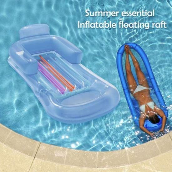 Hamac gonflable 4 en 1 pour piscine - Fauteuil flottant adulte - Fauteuil flottant et matelas gonflable (120 cm, bleu clair) | Leroy Merlin