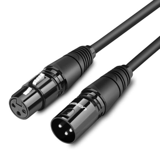 Câbles XLR 5M 2 Pack - XLR Mâle Vers Femelle Blindé - Pour Micro, Table Mixage, DMX - EBXYA