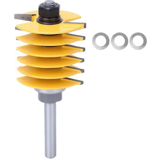 Hilitand 8mm Shank Finger Joint Router Bit - 2 Teeth Adjustable 46mm Cutter Head For Woodworking & Milling