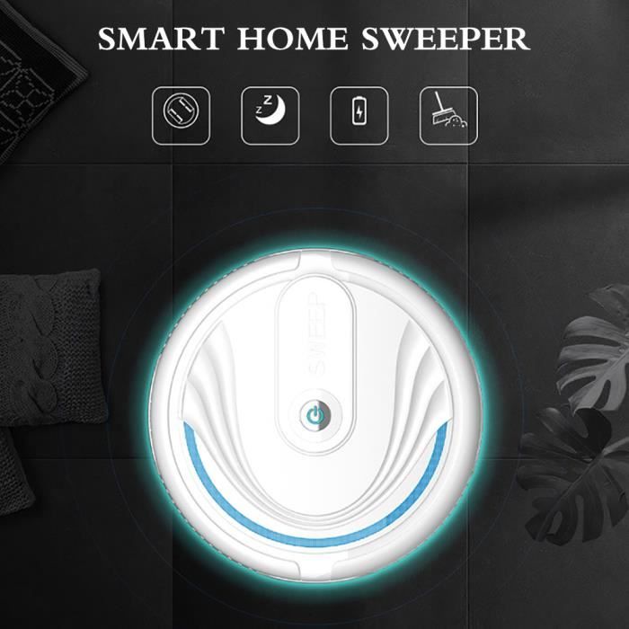 Mini robot aspirateur intelligent à batterie à balayage blanc